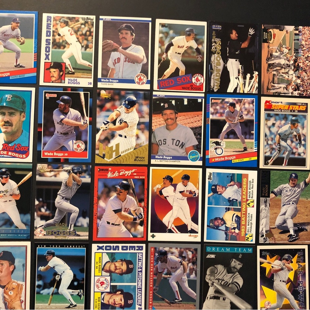 24 Wade Boggs baseball cards with 1984 Topps Fleer 1984-98 Red Sox Yankees Rays